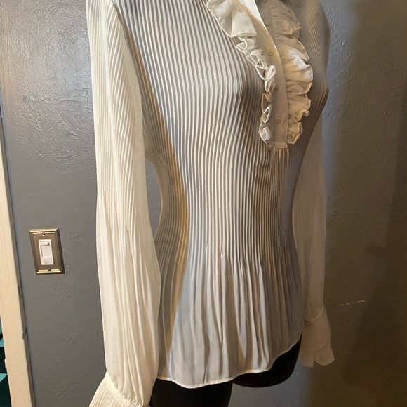 Worthington Sheer off-white Ruffle Blouse - Picture 13 of 16